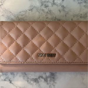 Nine West Pink Leather Tri-Fold Wallet